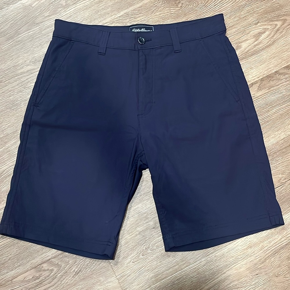 Mens Eddie Bauer Horizon Chino Shorts 10” 32 Navy Blue